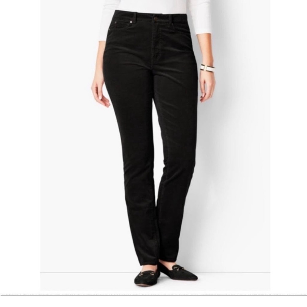 TALBOTS Tall Size 10 High Waist Straight Leg Cord in Black 10 Long